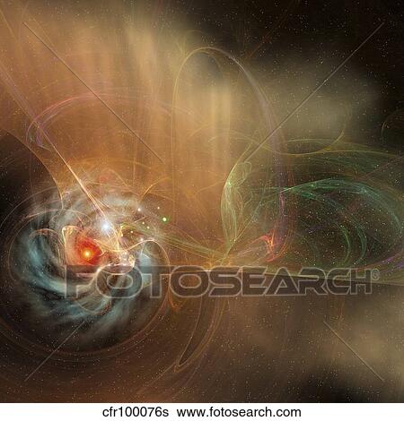 A galaxy swirls in the universe. View Large Illustration Stock Illustration - A galaxy swirls in the universe.. Fotosearch