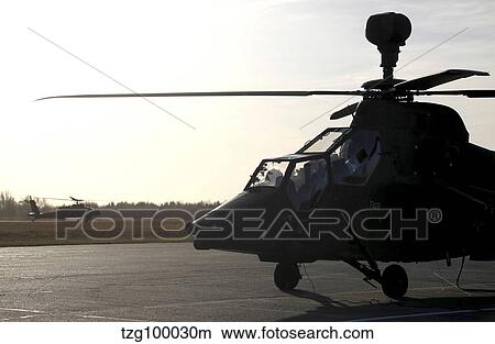 A German Tiger Eurocopter at Stendal Airfield, Germany. View Large Photo Image Picture - A German Tiger Eurocopter at Stendal Airfield, Germany.. Fotosearch