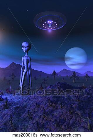 A Grey alien located on its homeworld of Zeta Reticuli. View Large Illustration Stock Illustration - A Grey alien located on its homeworld of Zeta Reticuli.. Fotosearch