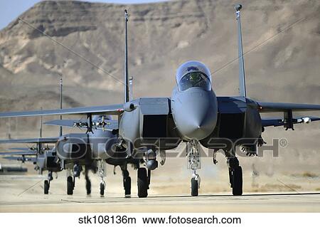 A group of F-15E Strike Eagles at Uvda Air Force Base, Israel. View Large Photo Image Picture - A group of F-15E Strike Eagles at Uvda Air Force Base, Israel.. Fotosearch