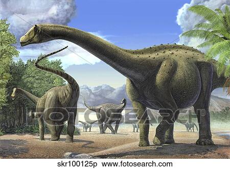 A group of Tapuiasaurus macedoi dinosaurs. View Large Illustration Stock Illustration - A group of Tapuiasaurus macedoi dinosaurs.. Fotosearch