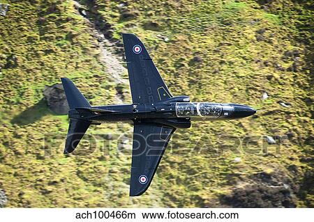 Picture - A Hawk jet trainer aircraft of the Royal Air Force.. Fotosearch