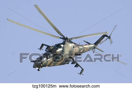 Picture - A Hungarian Mi-24 Hind in flight over Germany.. Fotosearch