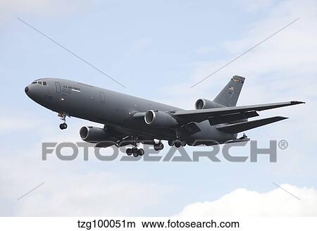 Picture - A KC-10 Extender tanker aircraft prepares for landing.. Fotosearch