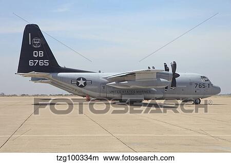 A KC-130J Hercules at Marine Corps Air Station Miramar. View Large Photo Image Picture - A KC-130J Hercules at Marine Corps Air Station Miramar.. Fotosearch
