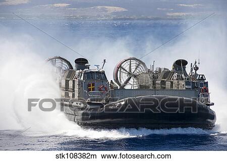 A landing craft air cushion at high speed. View Large Photo Image Picture - A landing craft air cushion at high speed.. Fotosearch