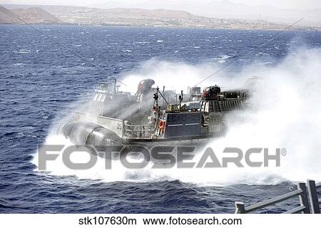 A landing craft air cushion conducts operations in the Gulf of Aqaba. View Large Photo Image Picture - A landing craft air cushion conducts operations in the Gulf of Aqaba.. Fotosearch
