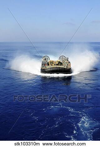 Picture - A landing craft air cushion in the Mediterranean Sea.. Fotosearch