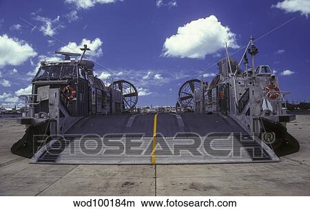 A landing craft air cushion is deflated on a ramp in Pearl Harbor, Hawaii. View Large Photo Image Picture - A landing craft air cushion is deflated on a ramp in Pearl Harbor, Hawaii.. Fotosearch