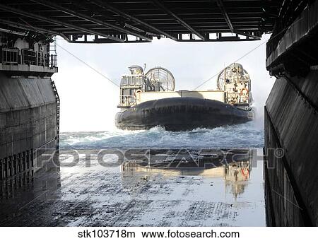 A Landing Craft Air Cushion prepares to enter the well deck of USS Bonhomme Richard. View Large Photo Image Picture - A Landing Craft Air Cushion prepares to enter the well deck of USS Bonhomme Richard.. Fotosearch