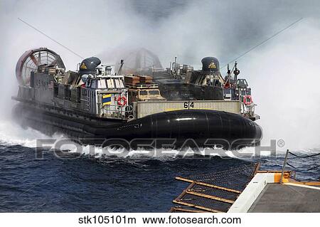A landing craft air cushion transits at high speed. View Large Photo Image Picture - A landing craft air cushion transits at high speed.. Fotosearch