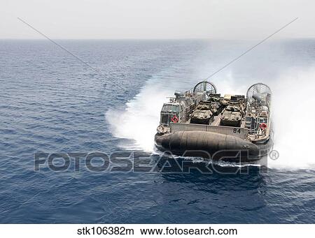 Picture - A landing craft air cushion transits the Gulf of Aden.. Fotosearch