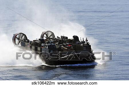 A Landing Craft Air Cushion transits through the Pacific Ocean. View Large Photo Image Picture - A Landing Craft Air Cushion transits through the Pacific Ocean.. Fotosearch