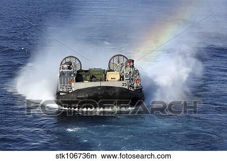 A landing craft air cushion transits the Atlantic Ocean. View Large Photo Image Picture - A landing craft air cushion transits the Atlantic Ocean.. Fotosearch