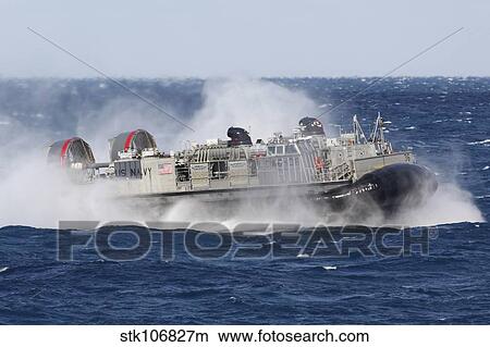 A landing craft air cushion transits the Atlantic Ocean. View Large Photo Image Picture - A landing craft air cushion transits the Atlantic Ocean.. Fotosearch