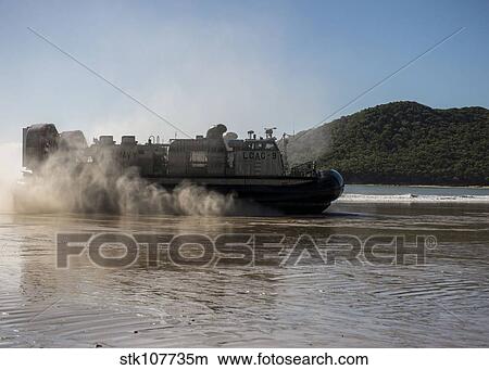 A landing craft air cushion transits Shoalwater Bay, Australia. View Large Photo Image Picture - A landing craft air cushion transits Shoalwater Bay, Australia.. Fotosearch