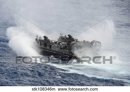 Picture - A landing craft air cushion transits the Pacific Ocean.. Fotosearch