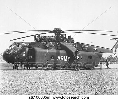 A large CH-54 Skycrane helicopter used during Vietnam War. View Large Photo Image Picture - A large CH-54 Skycrane helicopter used during Vietnam War.. Fotosearch