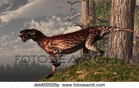 A leopard coated Lycaenops hunts among a forest. View Large Illustration Stock Illustration - A leopard coated Lycaenops hunts among a forest.. Fotosearch