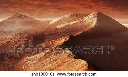 A light winter's frost forms in Mojave Crater, trapped by the crater's mountainous walls. View Large Illustration Stock Illustration - A light winter's frost forms in Mojave Crater, trapped by the crater's mountainous walls.. Fotosearch