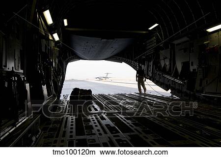 A loadmaster guides the pilot of a C-17 Globemaster III as it reverses on the runway. View Large Photo Image Picture - A loadmaster guides the pilot of a C-17 Globemaster III as it reverses on the runway.. Fotosearch