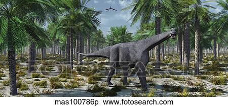 A lone herbivorous Camarasaurus dinosaur. View Large Illustration Stock Illustration - A lone herbivorous Camarasaurus dinosaur.. Fotosearch