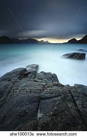 A long exposure scene at Haukland Beach in Lofoten, Norway. View Large Photo Image Stock Photograph - A long exposure scene at Haukland Beach in Lofoten, Norway.. Fotosearch