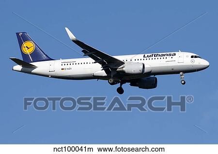 A Lufthansa Airbus A320-200 sharklet. View Large Photo Image Picture - A Lufthansa Airbus A320-200 sharklet.. Fotosearch