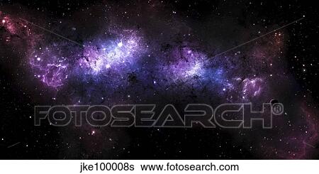 A massive nebula covers a huge region of space. View Large Illustration Stock Illustration - A massive nebula covers a huge region of space.. Fotosearch