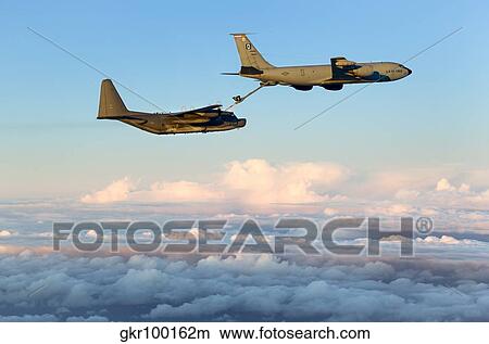 Picture - A MC-130H Combat Talon II being refueled by a KC-135R Stratotanker.. Fotosearch