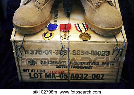 A memorial dedicated to an Airman who lost his life in Iraq. View Large Photo Image Picture - A memorial dedicated to an Airman who lost his life in Iraq.. Fotosearch