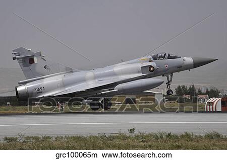 Picture - A Mirage 2000-5EDA of the Qatar Emiri Air Force landing at Konya Air Base.. Fotosearch