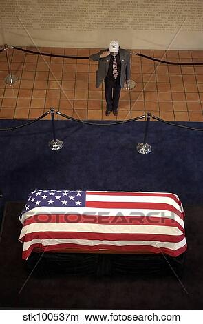 A mourner pays his respects to former President Ronald Reagan View Large Photo Image Picture - A mourner pays his respects to former President Ronald Reagan. Fotosearch