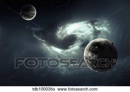 A nearby nebula forming deadly vortex. View Large Illustration Stock Illustration - A nearby nebula forming deadly vortex.. Fotosearch