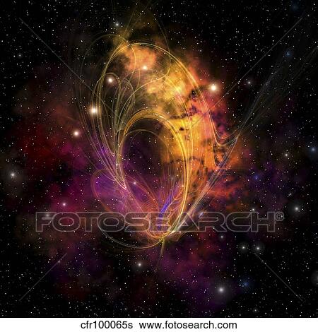 A nebular cluster of gases and stars. View Large Illustration Stock Illustration - A nebular cluster of gases and stars.. Fotosearch