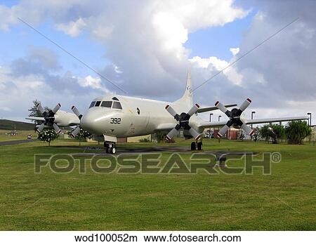 A P-3 Orion aircraft on display. View Large Photo Image Picture - A P-3 Orion aircraft on display.. Fotosearch