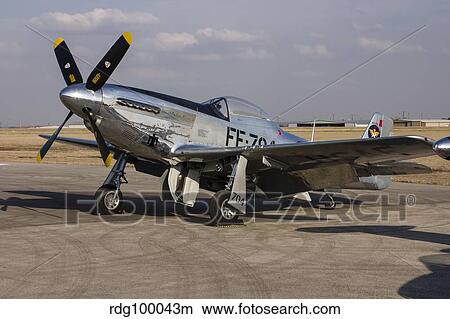 A P-51 Mustang parked on the ramp at Arlington, Texas. View Large Photo Image Picture - A P-51 Mustang parked on the ramp at Arlington, Texas.. Fotosearch