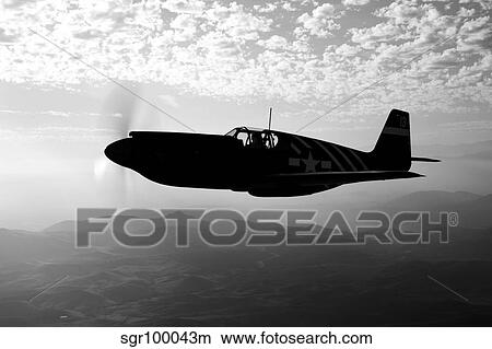 A P-51A Mustang in flight. View Large Photo Image Picture - A P-51A Mustang in flight.. Fotosearch