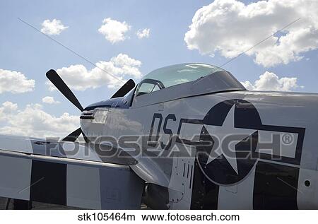 A P-51D Mustang parked on the flight line. View Large Photo Image Picture - A P-51D Mustang parked on the flight line.. Fotosearch