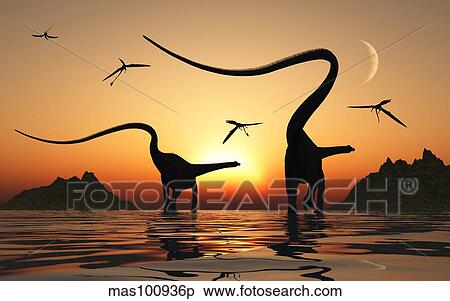 A pair of Diplodocus dinosaurs during Earth's Jurassic Period of time. View Large Illustration Stock Illustration - A pair of Diplodocus dinosaurs during Earth's Jurassic Period of time.. Fotosearch