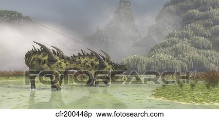A pair of Gigantspinosaurus dinosaurs roaming in the wetlands of China. View Large Illustration Stock Illustration - A pair of Gigantspinosaurus dinosaurs roaming in the wetlands of China.. Fotosearch