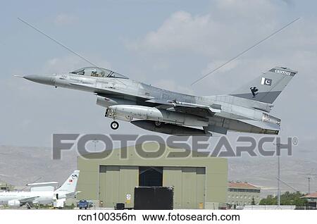 Picture - A Pakistan Air Force F-16A taking off from Konya Air Base, Turkey.. Fotosearch