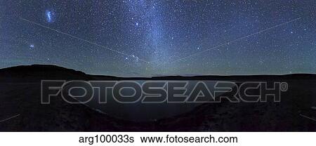 A panoramic view of the Milky Way and La Azul lagoon in Somuncura, Argentina. View Large Photo Image Stock Photograph - A panoramic view of the Milky Way and La Azul lagoon in Somuncura, Argentina.. Fotosearch