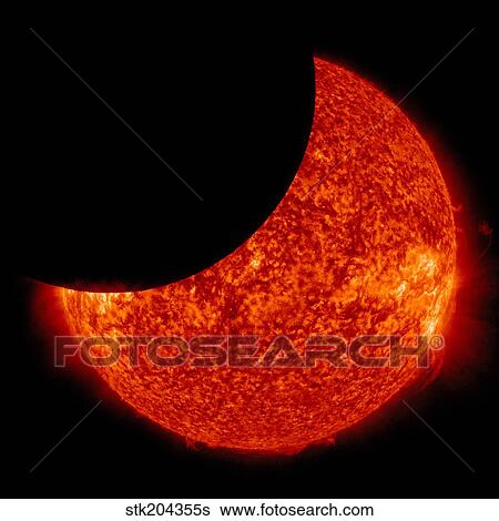 A partial solar eclipse from space. View Large Photo Image Stock Photograph - A partial solar eclipse from space.. Fotosearch