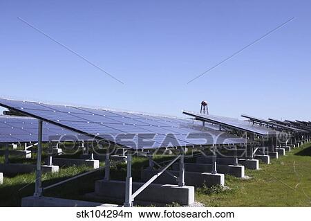 A photovoltaic system of solar cells. View Large Photo Image Picture - A photovoltaic system of solar cells.. Fotosearch