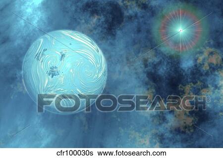 A planet forms from surrounding gases and clouds. View Large Illustration Stock Illustration - A planet forms from surrounding gases and clouds.. Fotosearch