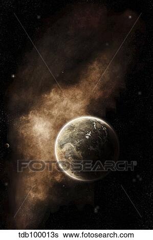 A planet full of massive mountain chains and vast deserts. View Large Illustration Stock Illustration - A planet full of massive mountain chains and vast deserts.. Fotosearch