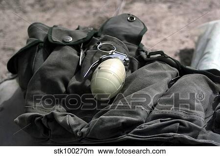 Picture - A plastic body fragmentation hand grenade.. Fotosearch