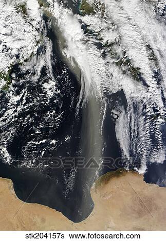 A plume of Saharan dust spans the Mediterranean Sea. View Large Photo Image Stock Photograph - A plume of Saharan dust spans the Mediterranean Sea.. Fotosearch