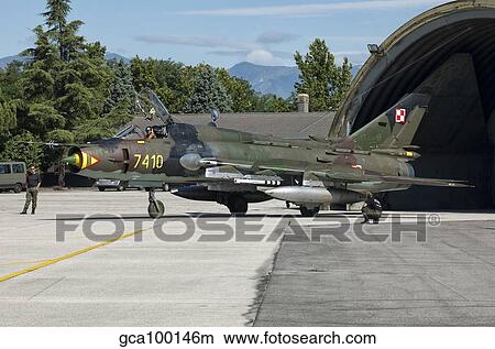 A Polish Air Force Su-22 aircraft at Istrana Air Base, Italy. View Large Photo Image Picture - A Polish Air Force Su-22 aircraft at Istrana Air Base, Italy.. Fotosearch